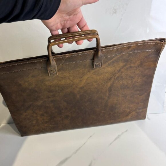 Stafford Vintage One Zip Closure Laptop Case Holder Brown Size OS - Picture 6 of 8